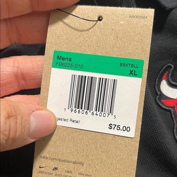 NBA Black Polo Shirt with Red Logo - Picture 6 of 6